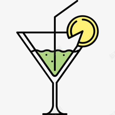 鸡尾酒食物和饮料12颜色128px图标图标