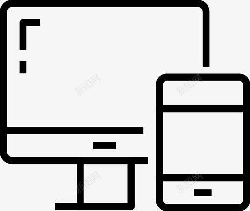 响应式计算机设备图标svg_新图网 https://ixintu.com 办公室 响应式 细线图标收集办公室元素 计算机 设备