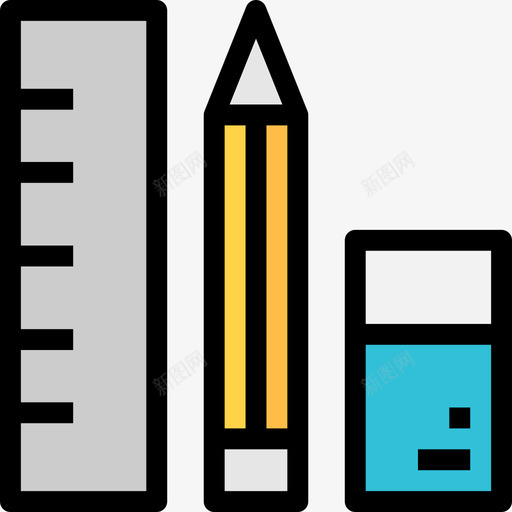 铅笔盒学校套装2线性颜色图标svg_新图网 https://ixintu.com 学校套装2 线性颜色 铅笔盒