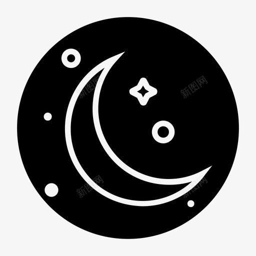 星星天文学月亮图标svg_新图网 https://ixintu.com ui 夜晚 天文学 天气 星星 月亮