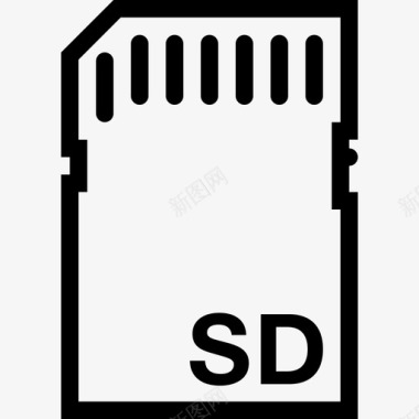 Sd卡计算机和数据2线性图标图标