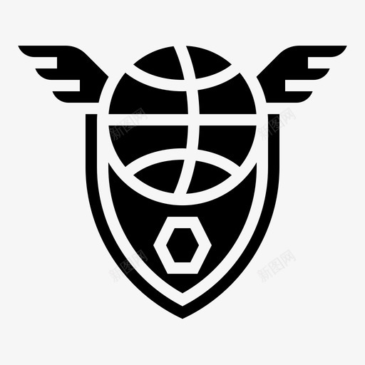 符号篮球盾牌图标svg_新图网 https://ixintu.com 盾牌 符号 篮球 篮球雕文 翅膀 运动