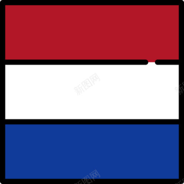 荷兰国旗收藏3方形图标图标