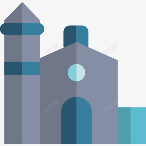 教堂城市和建筑物颜色平淡图标svg_新图网 https://ixintu.com 城市和建筑物颜色平淡 教堂