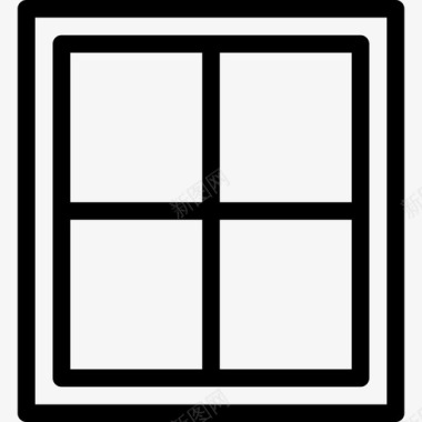 窗户家具5线性图标图标