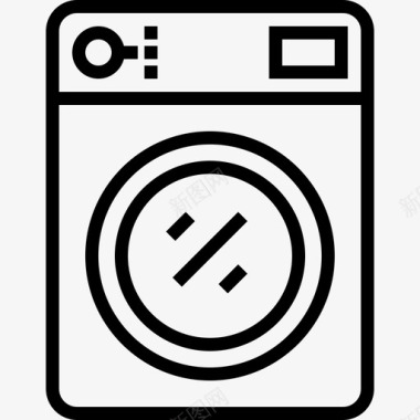 洗衣机家具图标线性图标