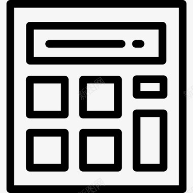 计算器信纸6线性图标图标