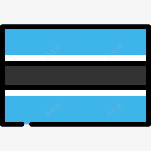 博茨瓦纳旗帜收藏长方形图标svg_新图网 https://ixintu.com 博茨瓦纳 旗帜收藏 长方形