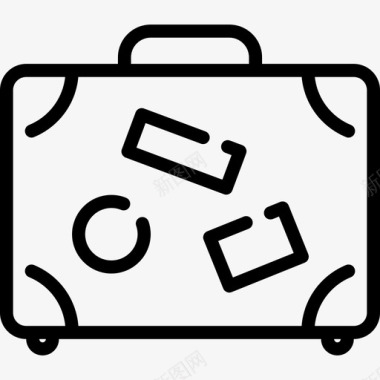 行李箱线性详细旅行元素线性图标图标