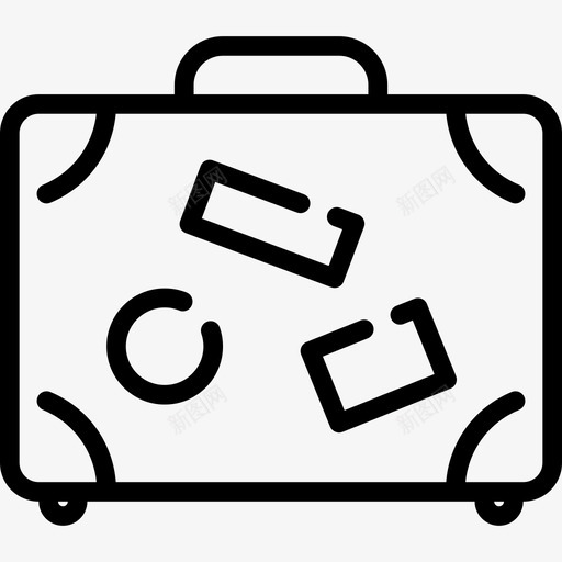 行李箱线性详细旅行元素线性图标svg_新图网 https://ixintu.com 线性 线性详细旅行元素 行李箱