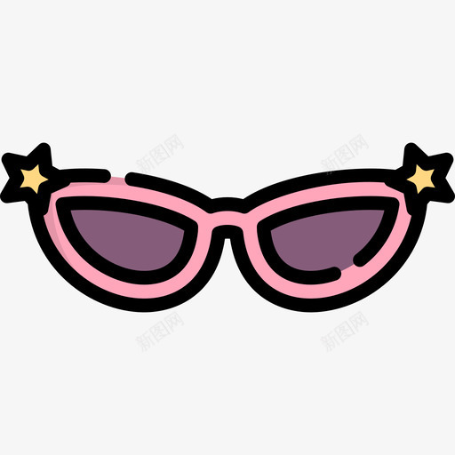 猫眼眼镜美丽6线性颜色图标svg_新图网 https://ixintu.com 猫眼眼镜 线性颜色 美丽6
