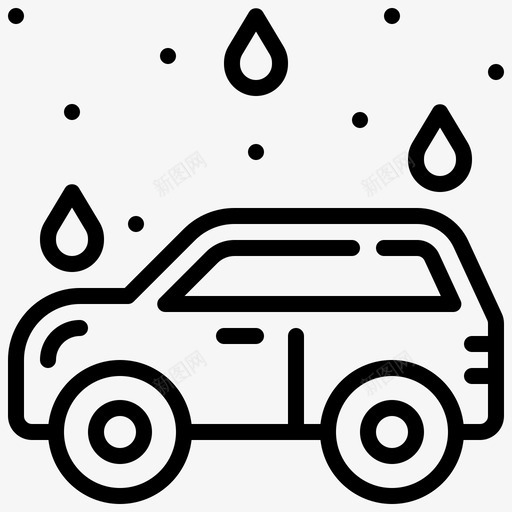 洗车清洁服务图标svg_新图网 https://ixintu.com 服务 汽车服务线 洗车 清洁 车辆