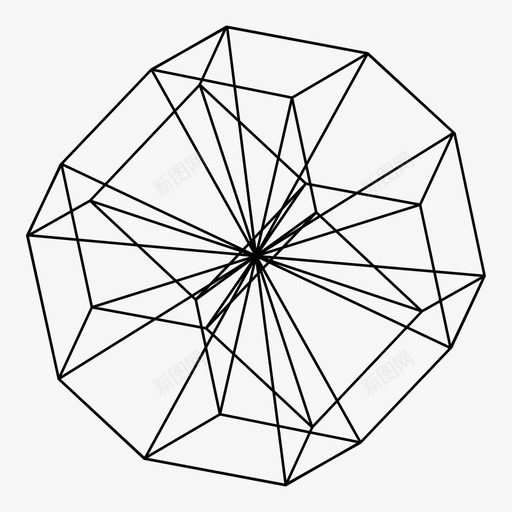 截短八面体欧拉几何形状图标svg_新图网 https://ixintu.com 几何形状 多面体 截短八面体 欧拉 边