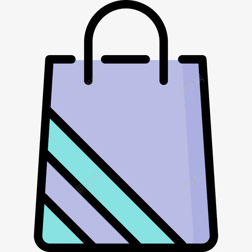 购物袋生日2线性颜色图标svg_新图网 https://ixintu.com 生日2 线性颜色 购物袋