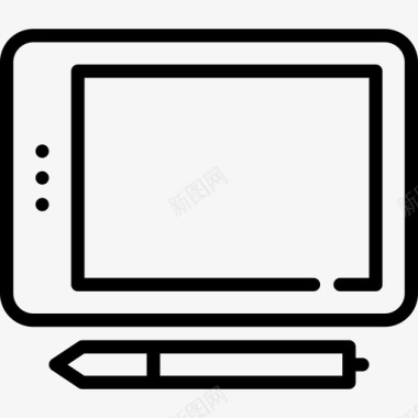 平板电脑技术设备线性图标图标