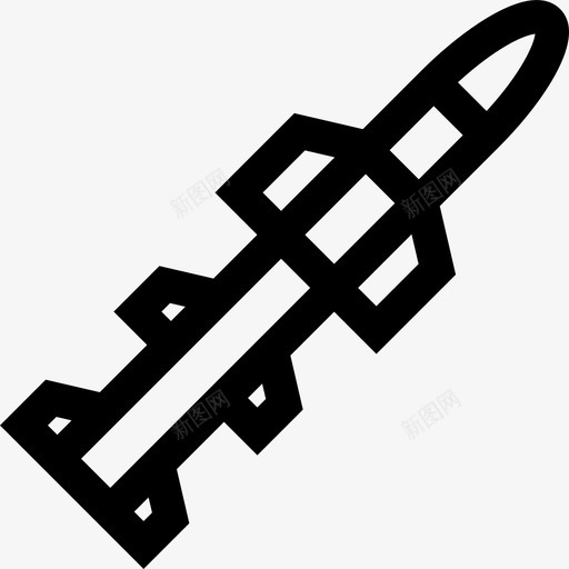 火箭武器6直线型图标svg_新图网 https://ixintu.com 武器6 火箭 直线型