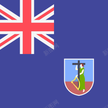 蒙特塞拉特国际旗帜4广场图标图标