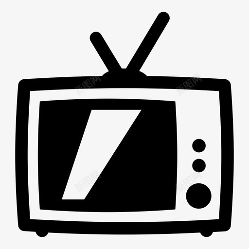 电视娱乐电视机图标svg_新图网 https://ixintu.com 复古电视 娱乐 电视 电视机