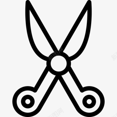 剪刀工具概述线性图标图标