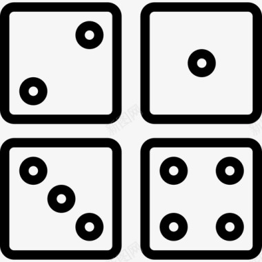 骰子赌博3直线型图标图标