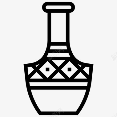 花瓶非洲陶器图标图标