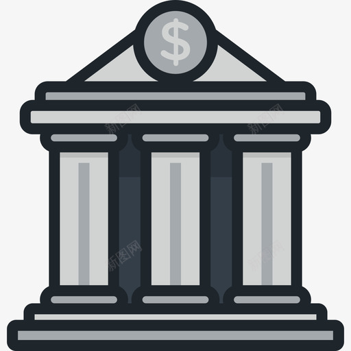 Bankurban3线性颜色图标svg_新图网 https://ixintu.com Bank urban3 线性颜色