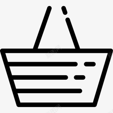 购物篮电子商务元素3线性图标图标