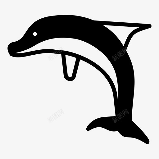 海豚动物鱼图标svg_新图网 https://ixintu.com 动物 海豚 鱼