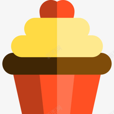 纸杯蛋糕食品套装2扁平图标图标