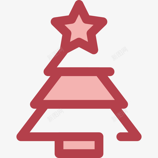 圣诞树假日14红色图标svg_新图网 https://ixintu.com 假日14 圣诞树 红色