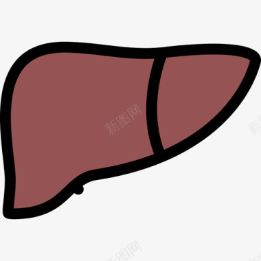 肝脏医学和牙科颜色图标图标