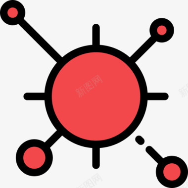 病毒医学元素颜色2线性颜色图标图标