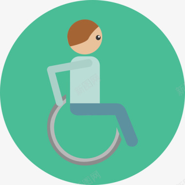轮椅医用6圆形平面图标图标
