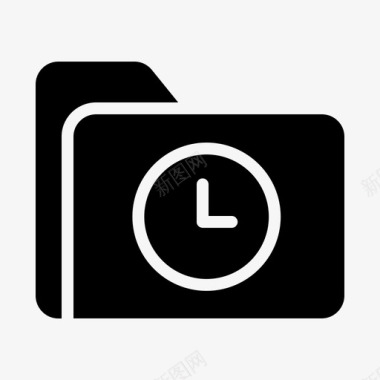 文件和文件夹时钟时间图标图标