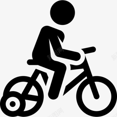 自行车儿童象形图填充图标图标