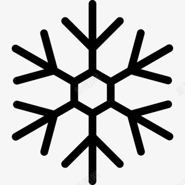 雪花圣诞元素直线型图标图标