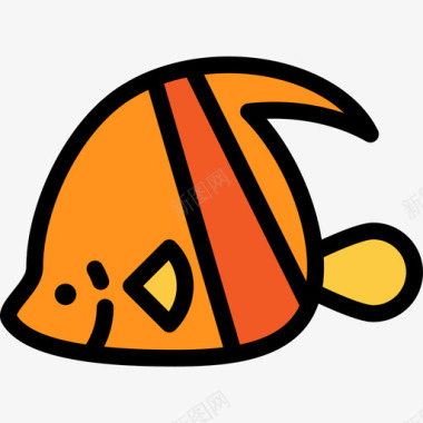 鱼海洋生物2线状颜色图标图标