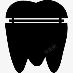 磨牙冠磨牙冠医疗收集2填充物图标高清图片