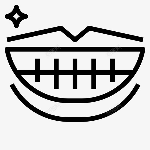 微笑的嘴牙齿卫生图标svg_新图网 https://ixintu.com 医学 卫生 嘴唇 微笑的嘴 牙齿