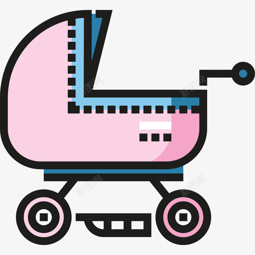 童车婴儿和玩具4线性颜色图标svg_新图网 https://ixintu.com 婴儿和玩具4 童车 线性颜色