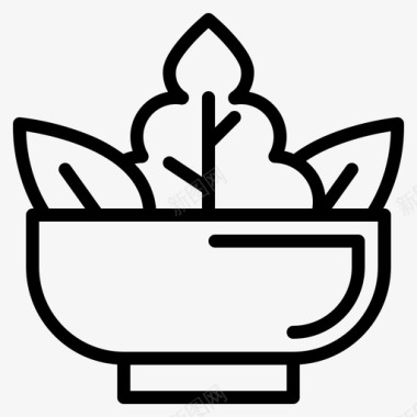 沙拉沙拉碗素食主义者图标图标