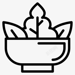 素食食品饮料沙拉沙拉碗素食主义者图标高清图片