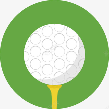 高尔夫运动5圆形平地图标图标
