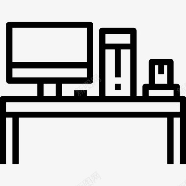 办公桌家用设备线性图标图标