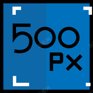500px徽标线性颜色图标图标
