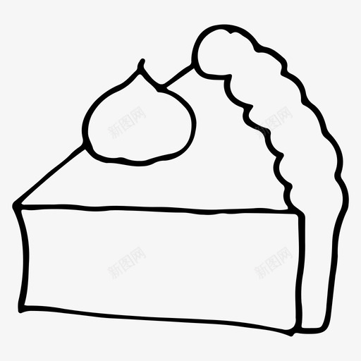 蛋糕涂鸦食物图标svg_新图网 https://ixintu.com 派 涂鸦 甜点 素描 蛋糕 食物