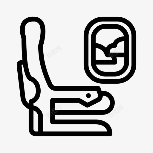 飞机座位航班风景图标svg_新图网 https://ixintu.com 伊斯兰教 窗户 航班 风景 飞机座位
