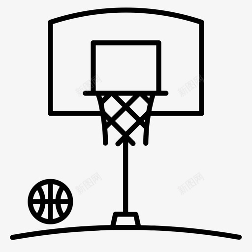 篮球教育场地图标svg_新图网 https://ixintu.com 体育 场地 教育 篮球 高中
