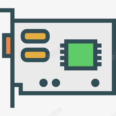 视频卡技术线性颜色图标图标