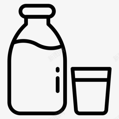 牛奶饮料瓶子图标图标
